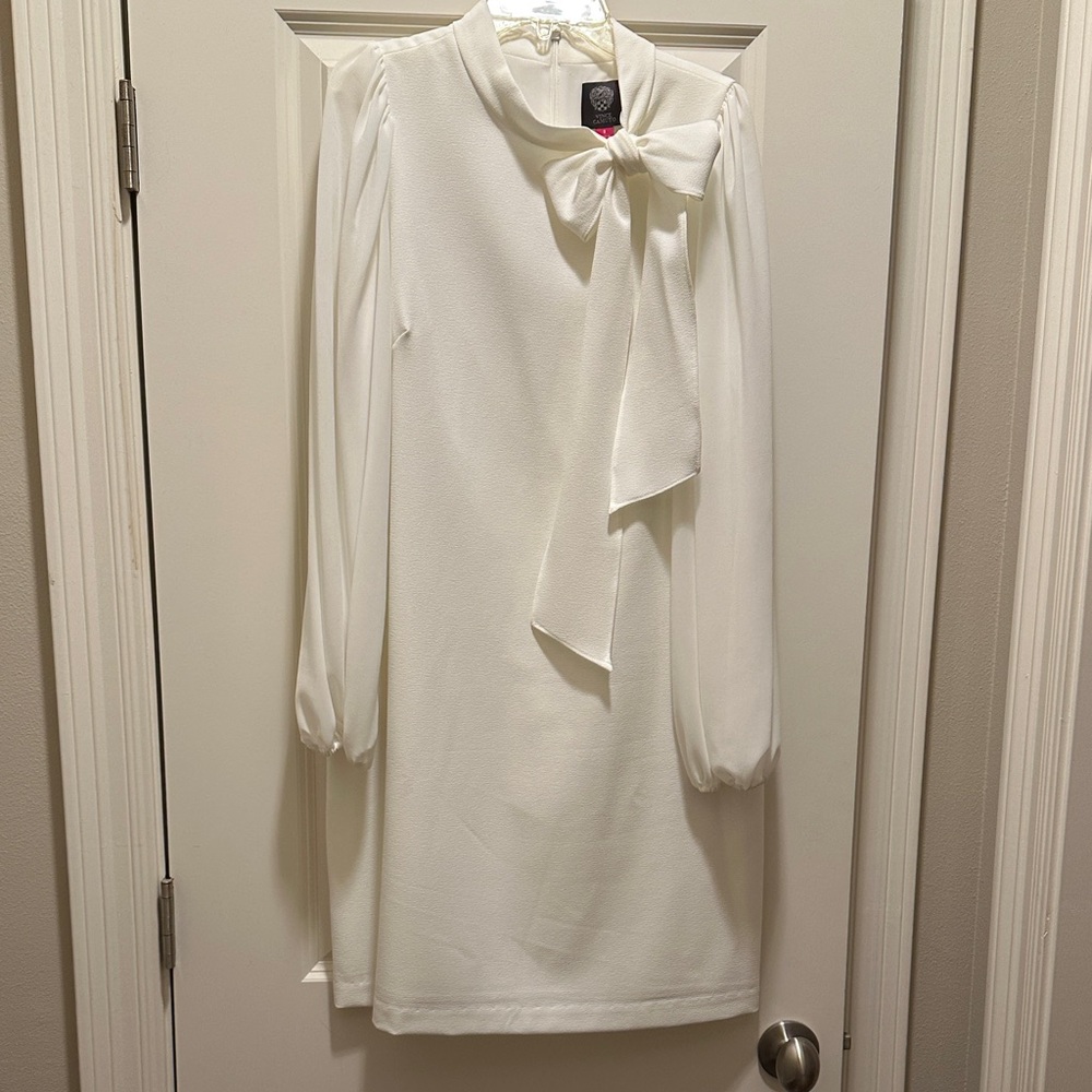 Vince Camuto Cream Dress with Bow Accent